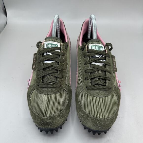 Vintage Puma 5000 m Shoes Womens Size 8 Green Pink Suede 342508-05 00s - Picture 4 of 11